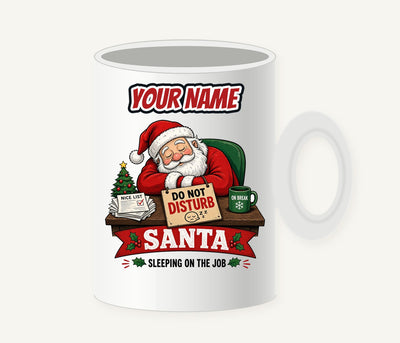 Sleeping On The Job Personalised Christmas Mug