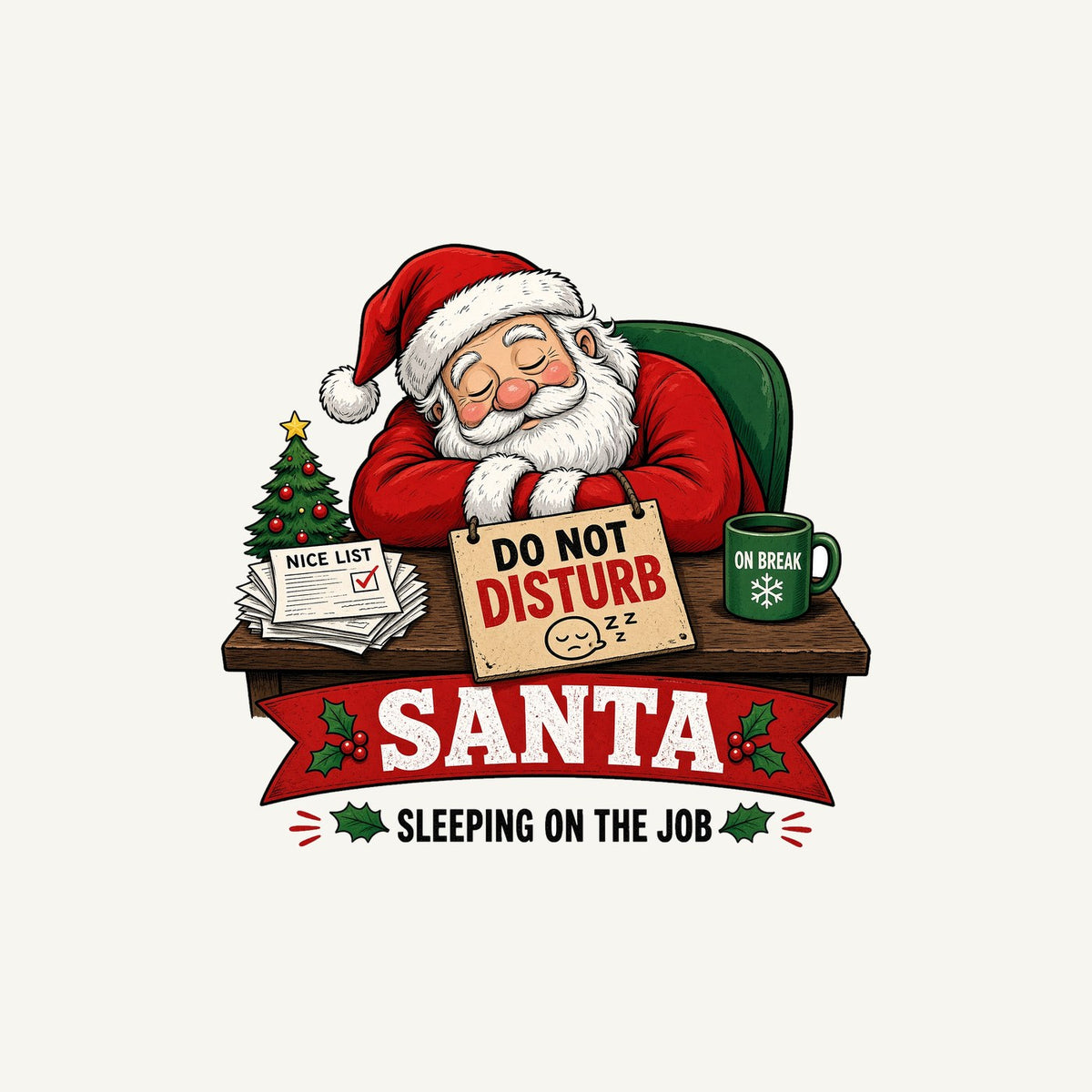 Sleeping On The Job Personalised Christmas Mug
