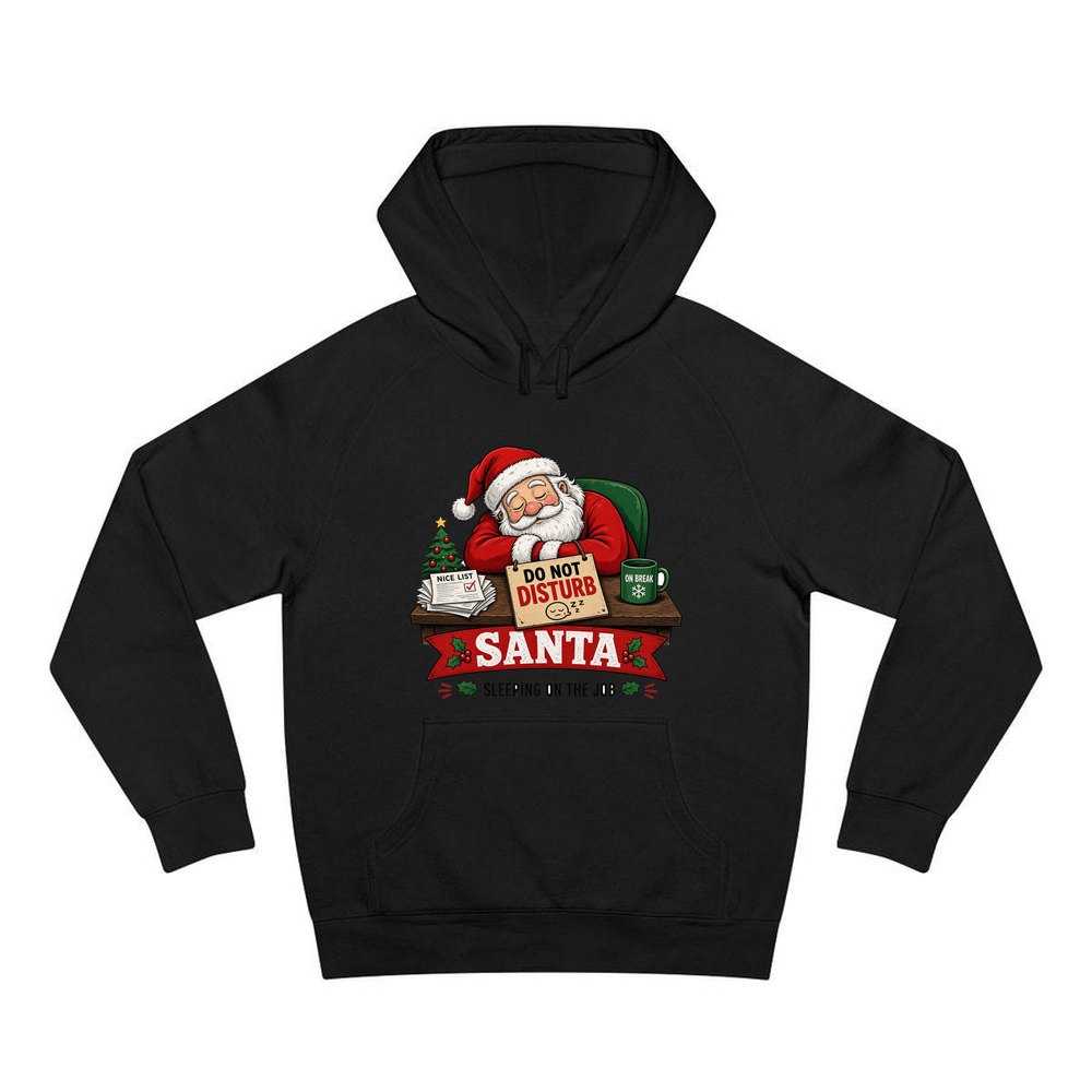 Sleeping On The Job personalised Christmas hoodie in black