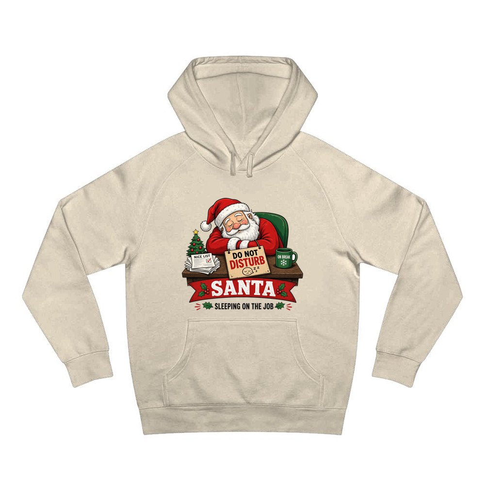 Sleeping On The Job personalised Christmas hoodie in sand