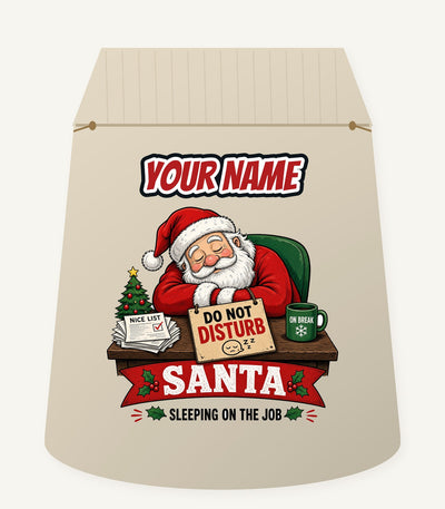 Sleeping On The Job Personalised Santa Sack