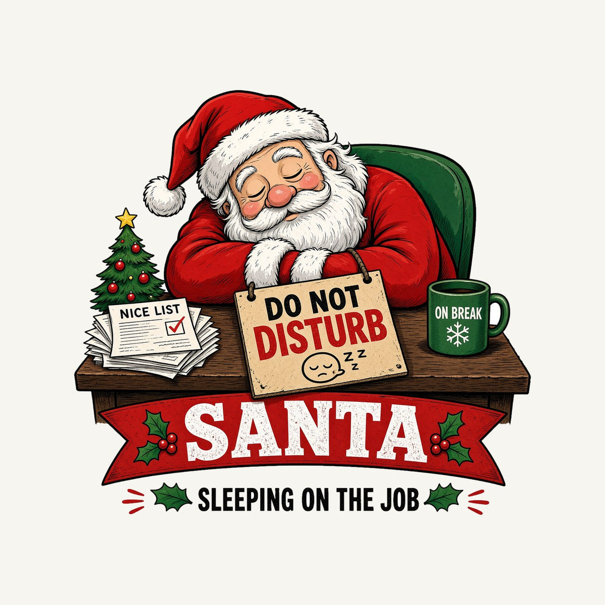 Sleeping On The Job Personalised Santa Sack