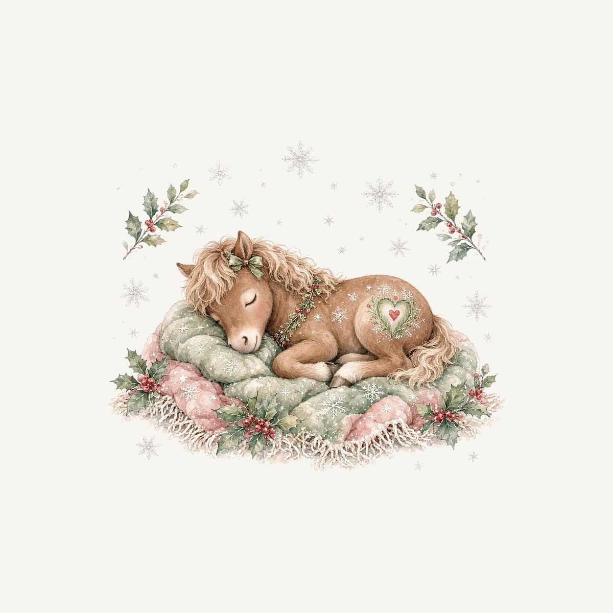 Sleepy Christmas Pony Personalised Christmas T-Shirt and Hoodie