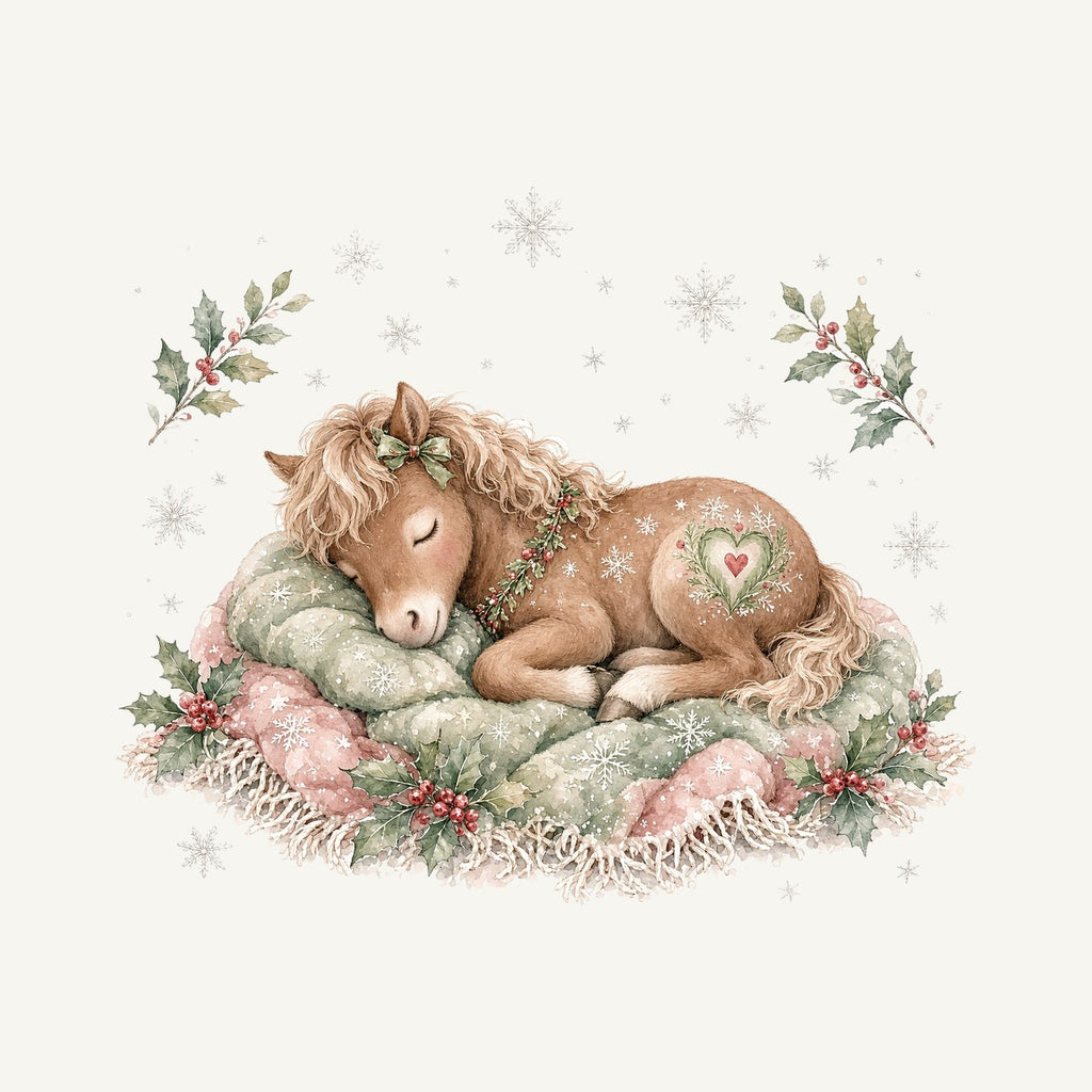Sleepy Christmas Pony Personalised Santa Sack