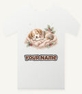 Sleepy Christmas Puppy Personalised Christmas T-Shirt and Hoodie