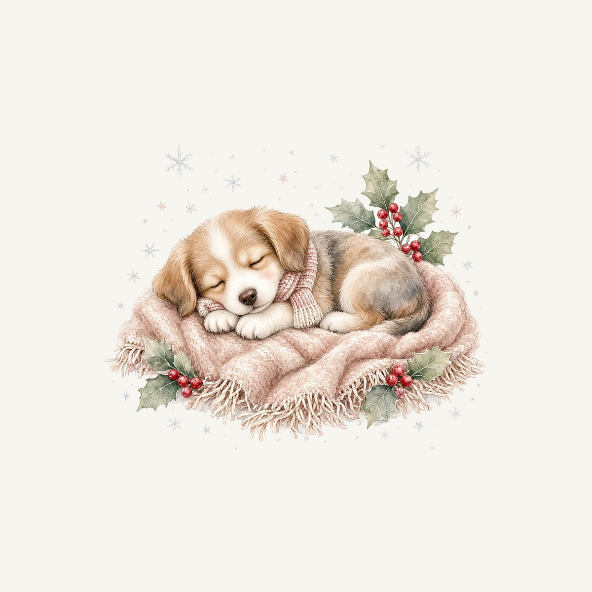 Sleepy Christmas Puppy Personalised Christmas T-Shirt and Hoodie