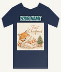 Sleepy Fox First Christmas Personalised Kids and Baby Christmas Tee
