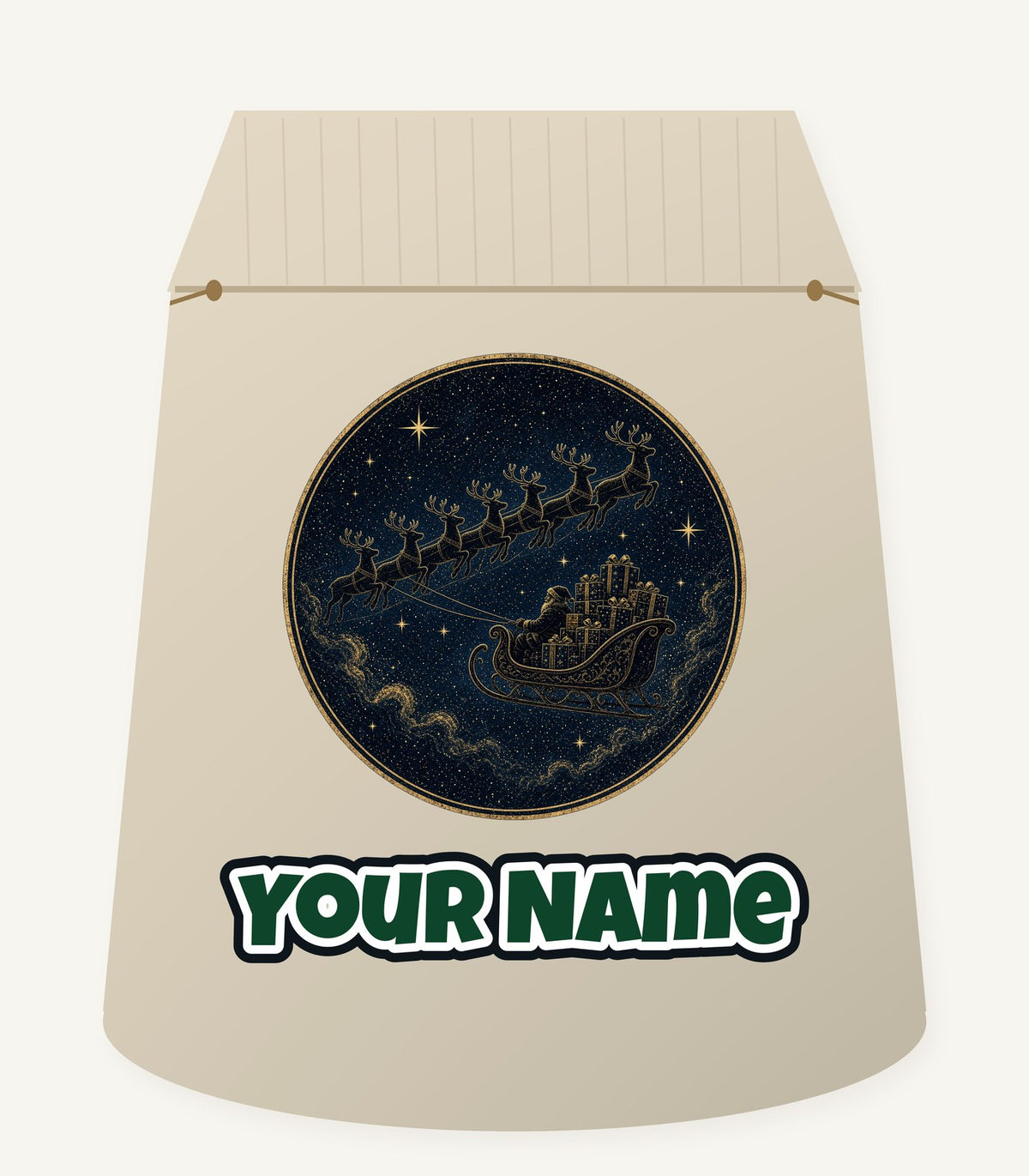 Sleigh Across the Night Sky Personalised Santa Sack