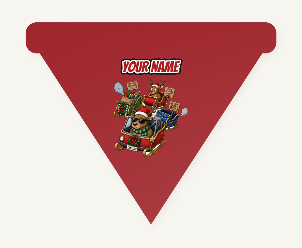Sleigh Bells and Gridlock Personalised Christmas Dog Bandana