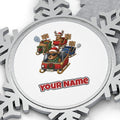 Sleigh Bells and Gridlock Personalised Pewter Christmas Ornament