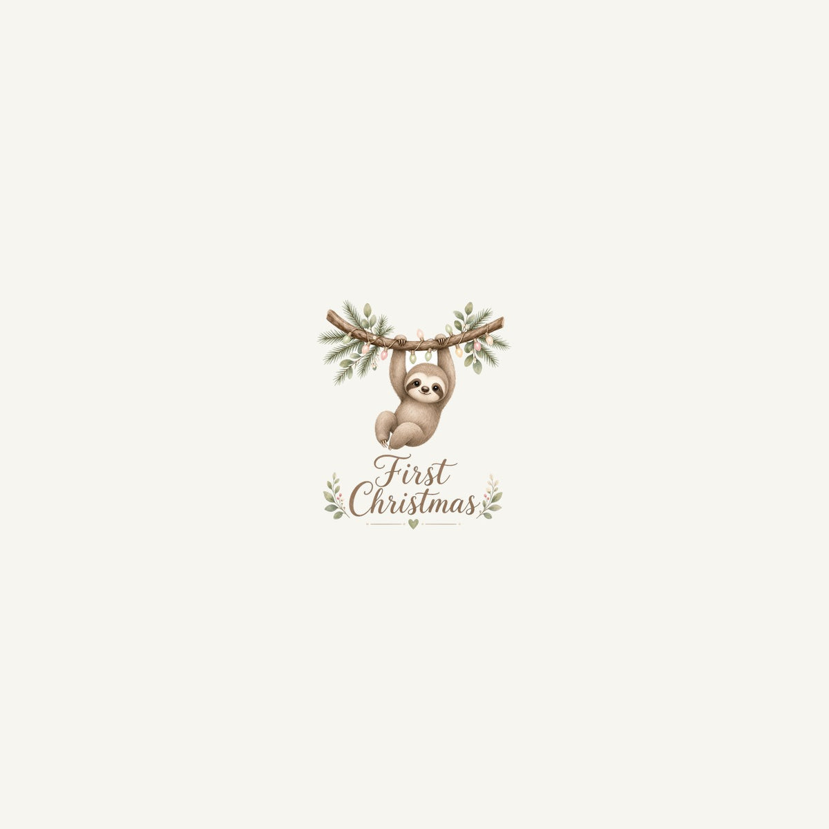 Sloth's First Christmas Personalised Beach Towel