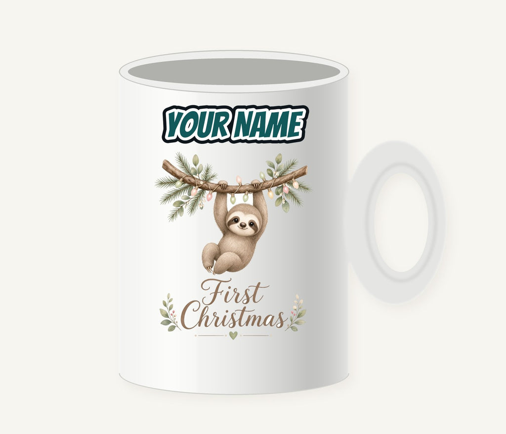 Sloth's First Christmas Personalised Christmas Mug