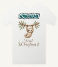 Sloth's First Christmas Personalised Christmas T-Shirt and Hoodie