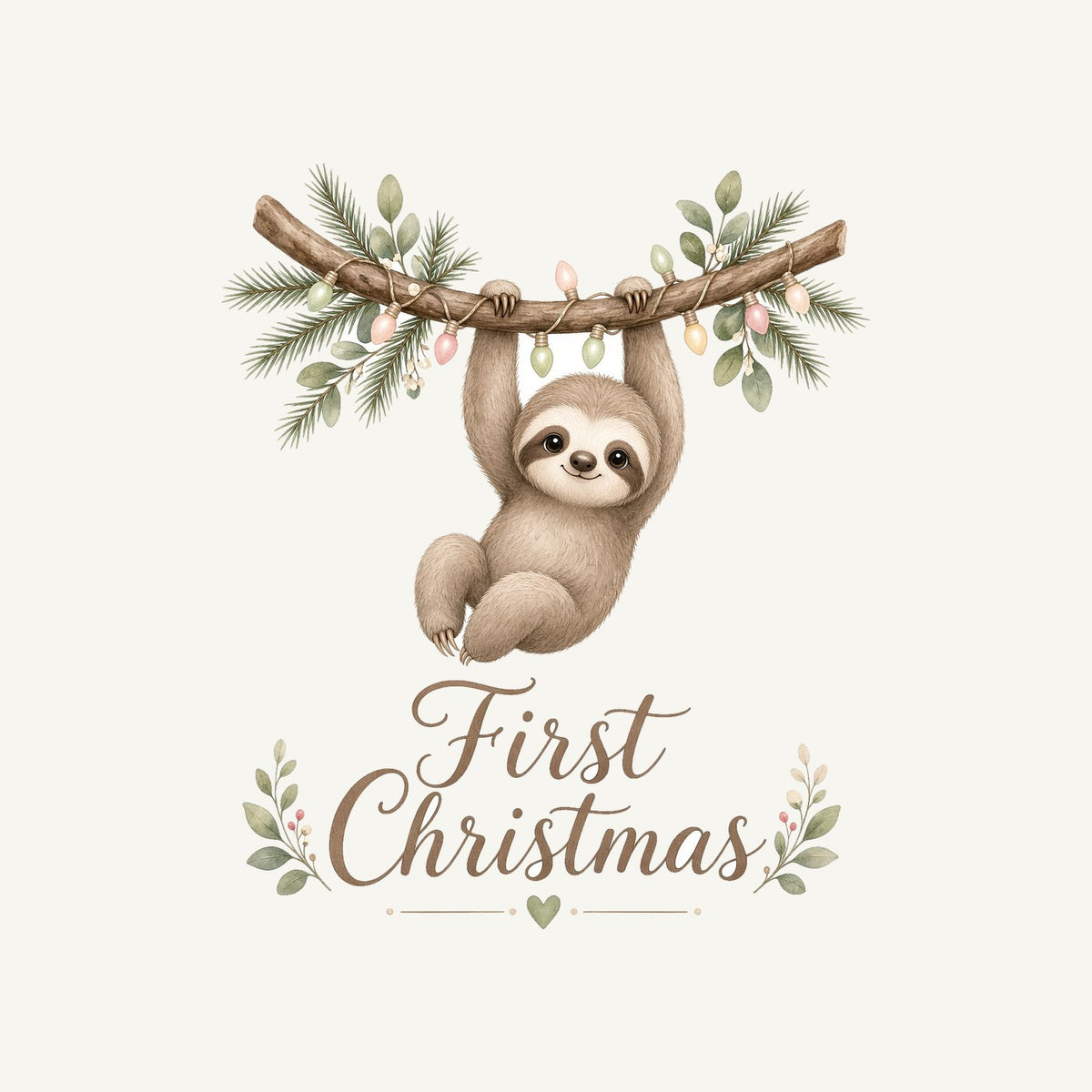Sloth's First Christmas Personalised Christmas T-Shirt and Hoodie