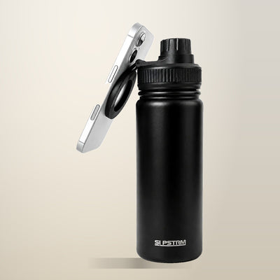 SLPSTRM Magnetic Phone Mount Sports Bottle, Black, 500 ml