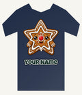 Smiling Gingerbread Star Personalised Kids Tee and Baby Bodysuit