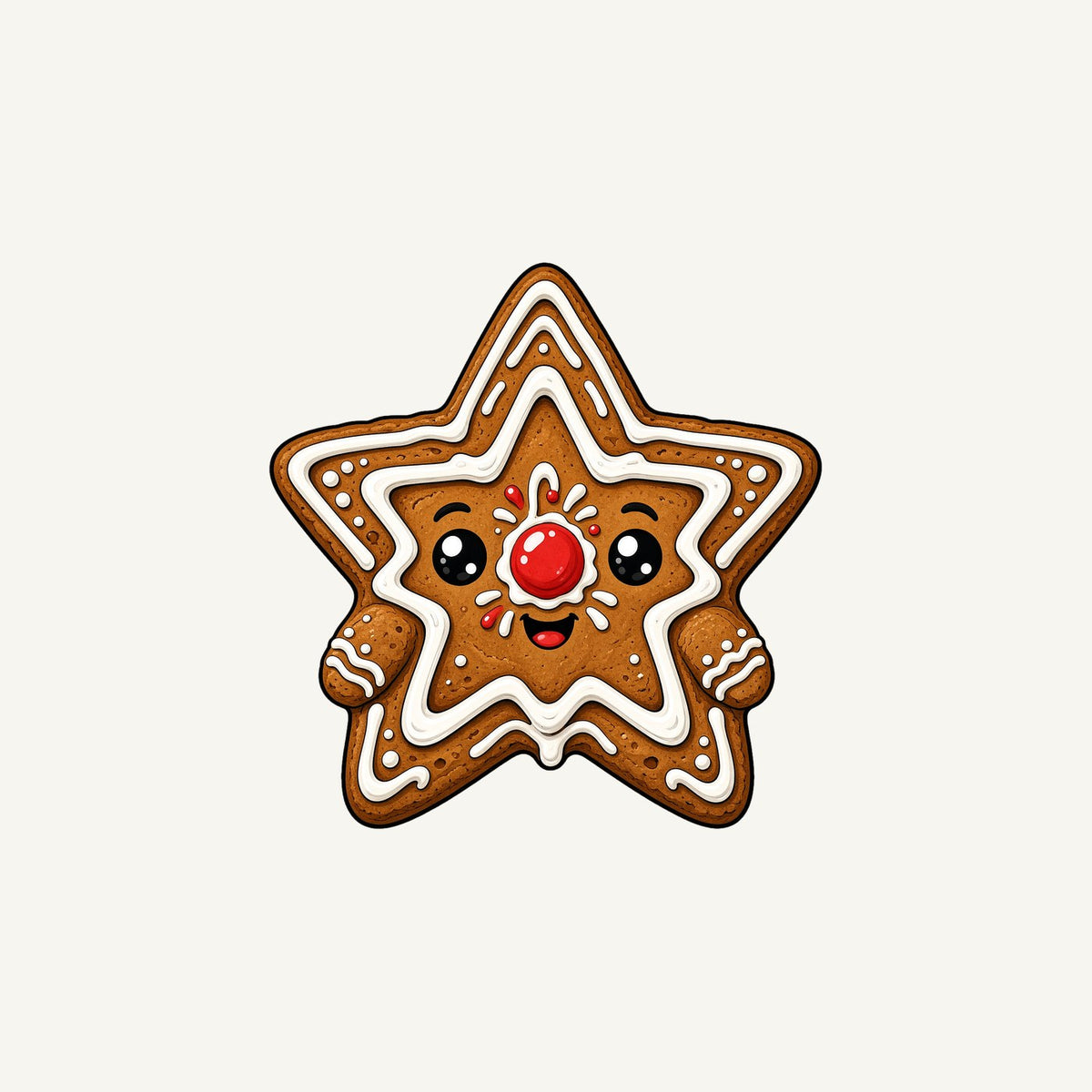 Smiling Gingerbread Star Personalised Christmas Mug