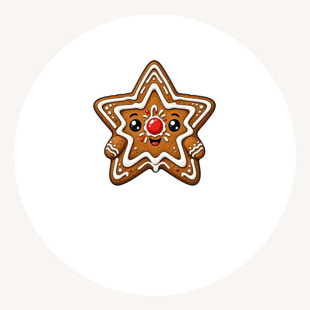 Smiling Gingerbread Star Personalised Pewter Christmas Ornament