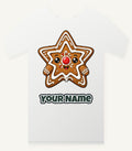 Smiling Gingerbread Star Personalised Christmas T-Shirt and Hoodie