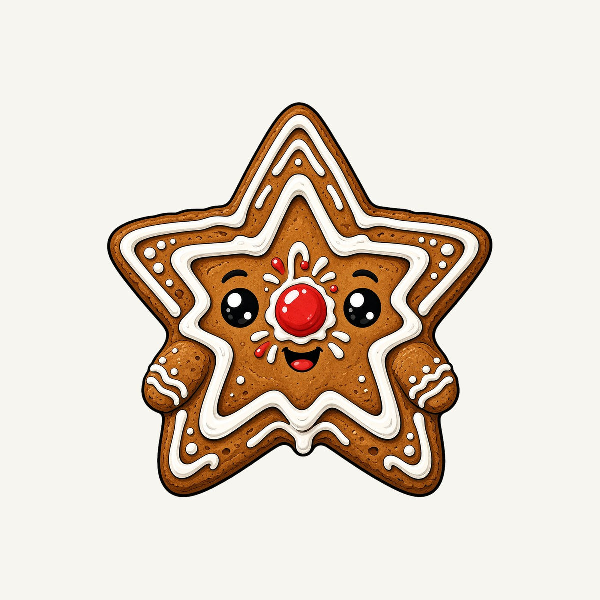 Smiling Gingerbread Star Personalised Santa Sack