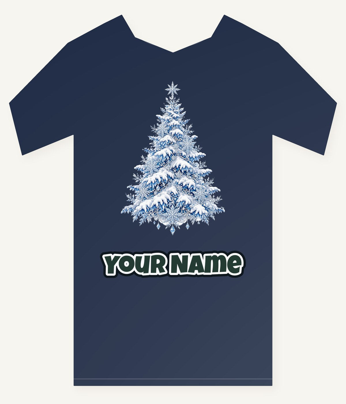 Snow Covered Christmas Tree Personalised Kids Tee and Baby Bodysuit