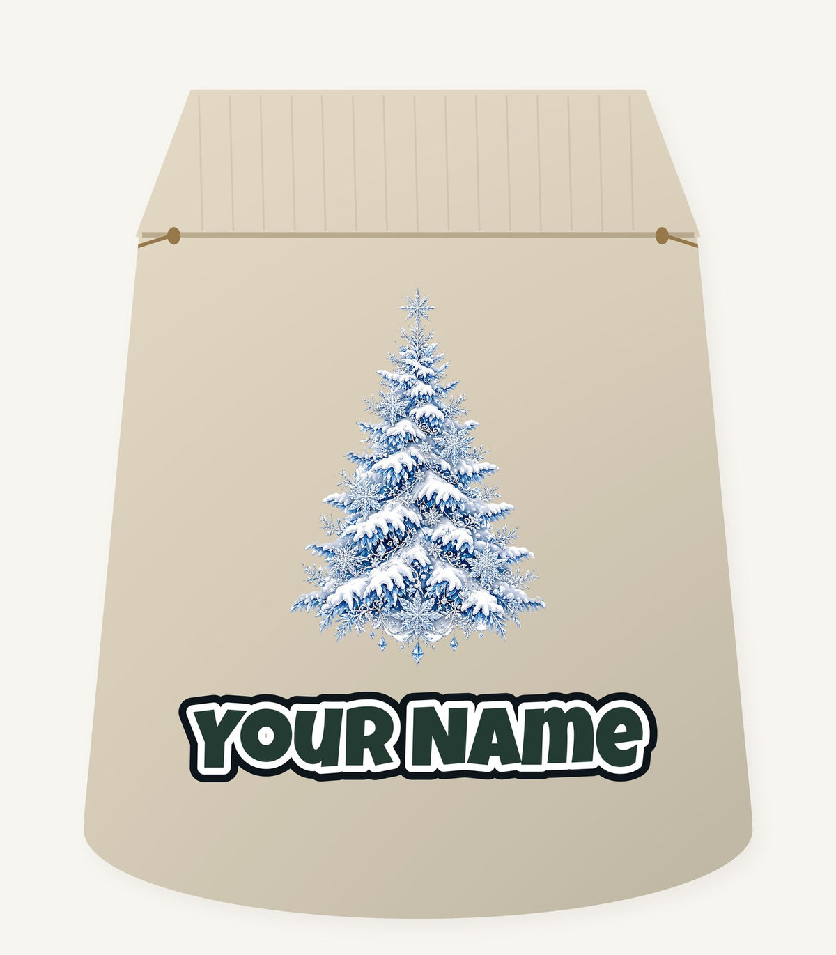 Snow Covered Christmas Tree Personalised Santa Sack