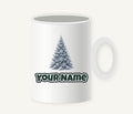 Snow Dusted Blue Spruce Personalised Christmas Mug