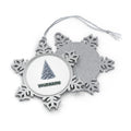 Snow Dusted Blue Spruce Personalised Pewter Christmas Ornament