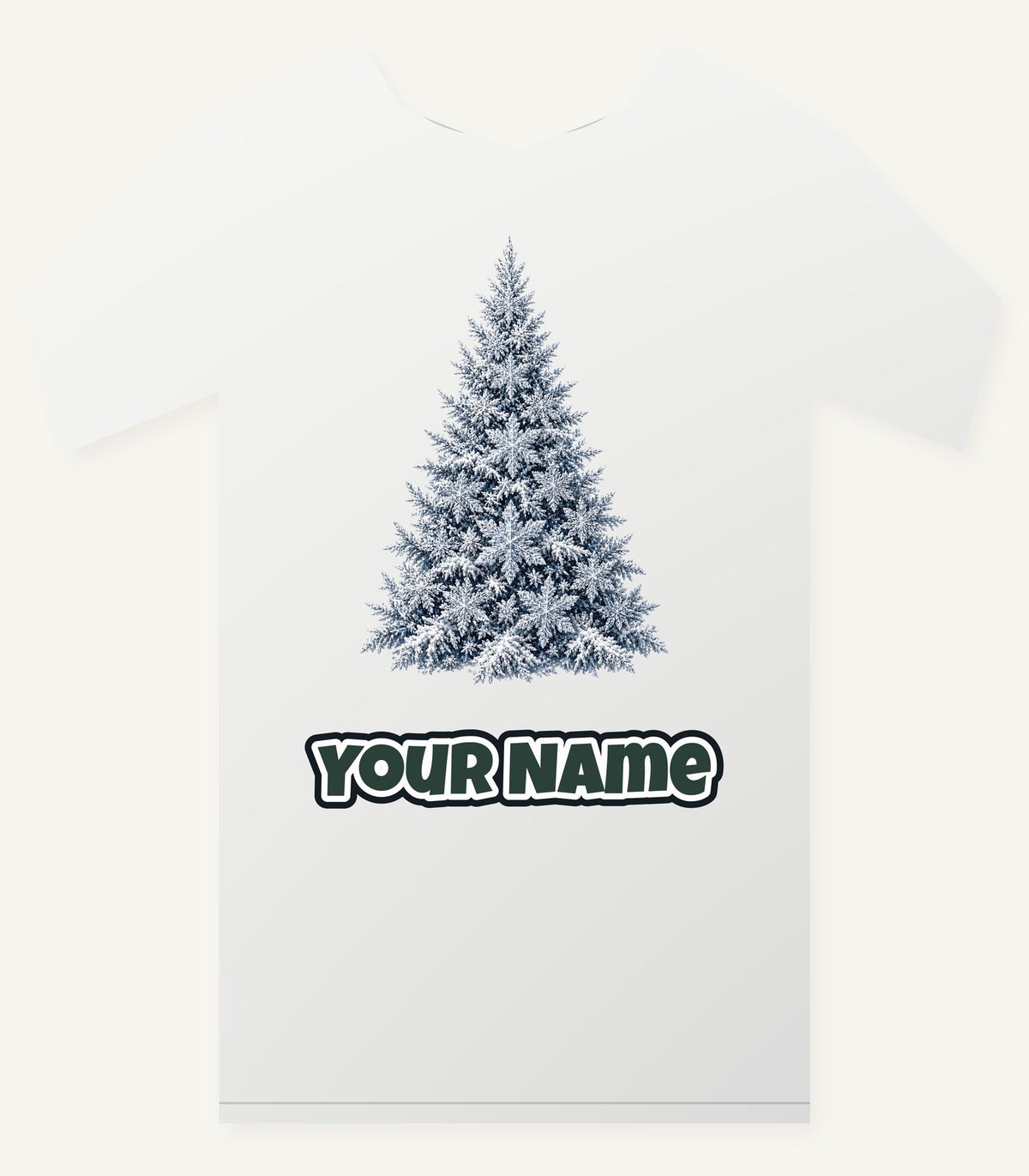 Snow Dusted Blue Spruce Personalised Christmas T-Shirt and Hoodie