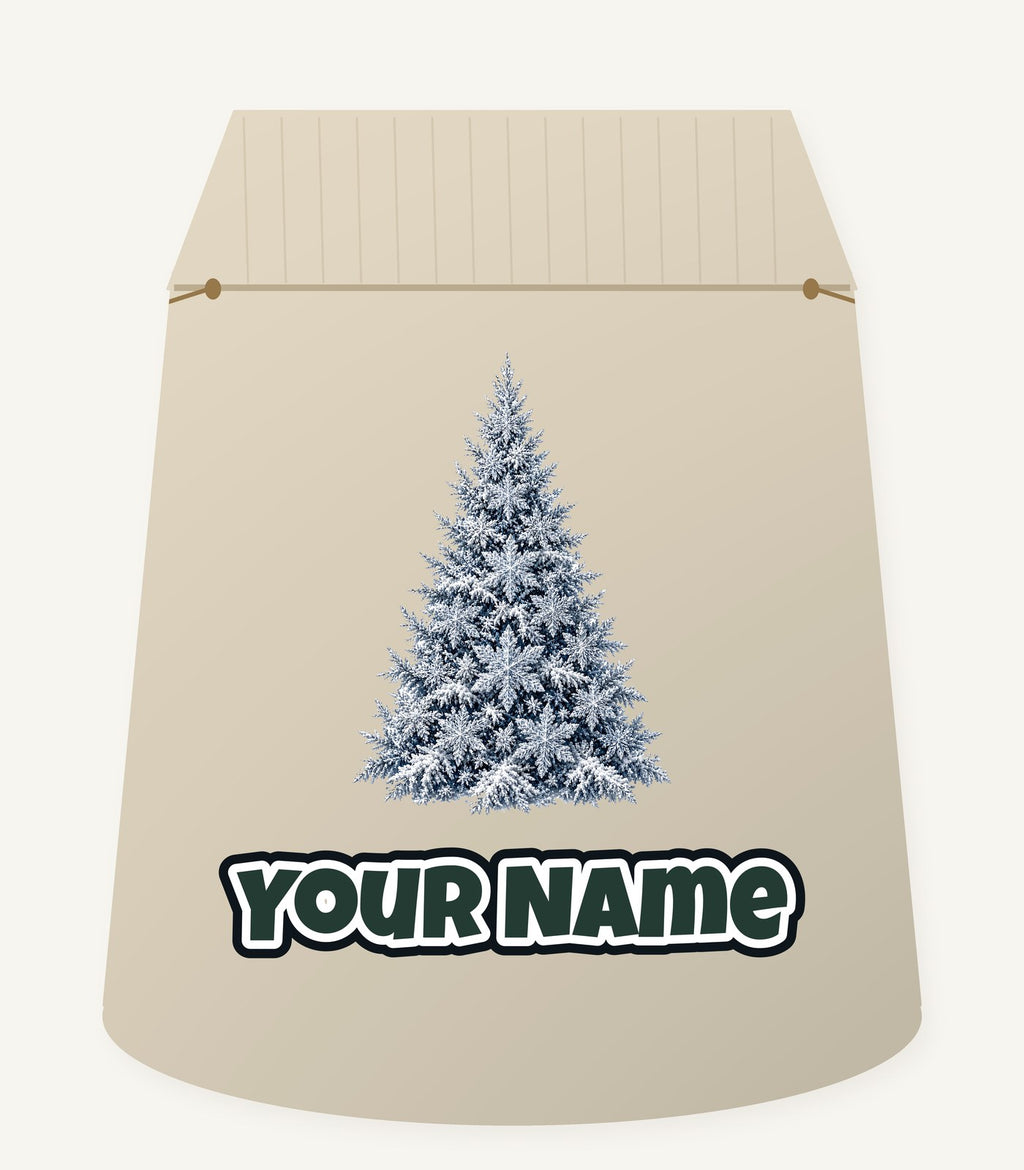 Snow Dusted Blue Spruce Personalised Santa Sack