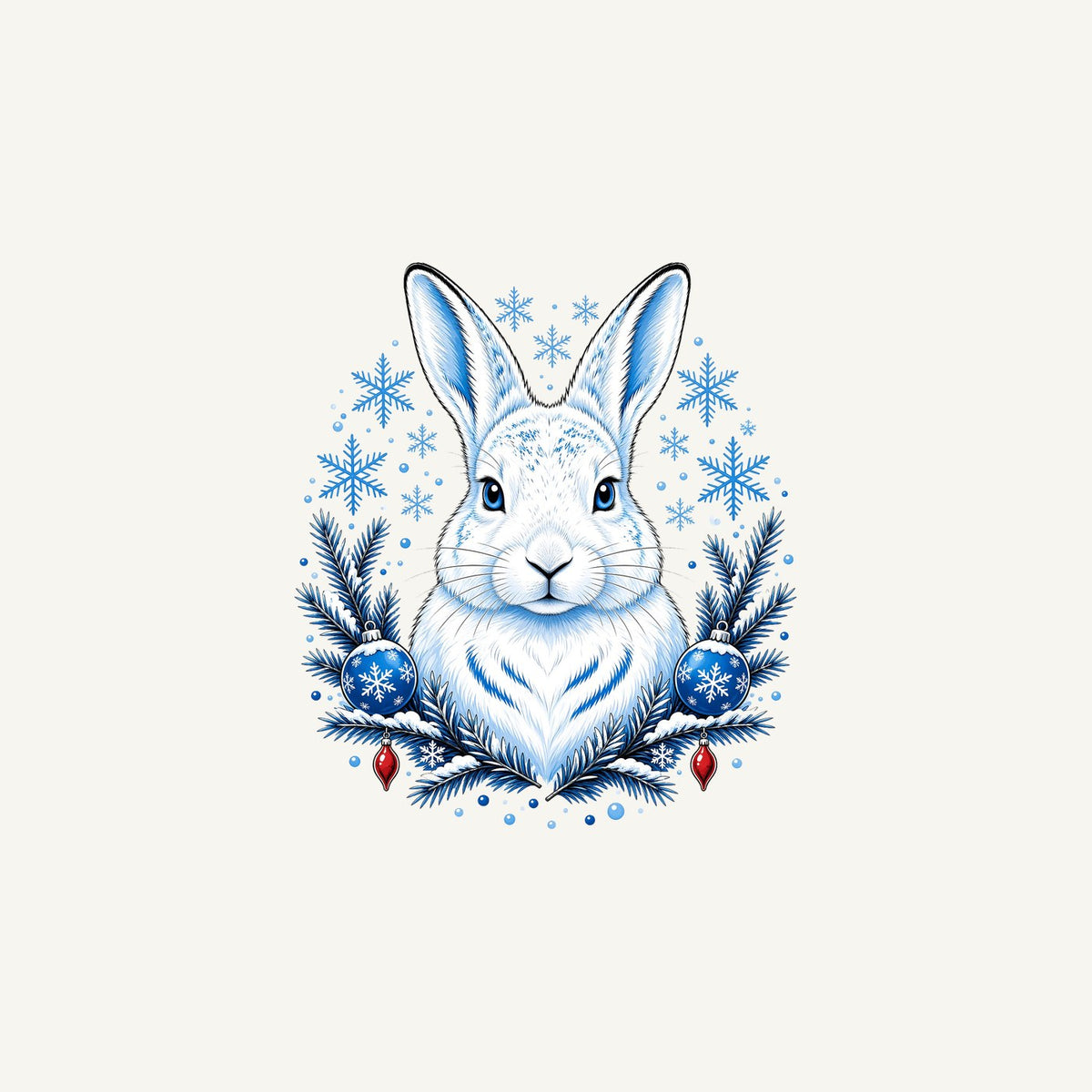 Snow Hare With Baubles Personalised Christmas Mug