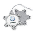 Snow Hare With Baubles Personalised Pewter Christmas Ornament