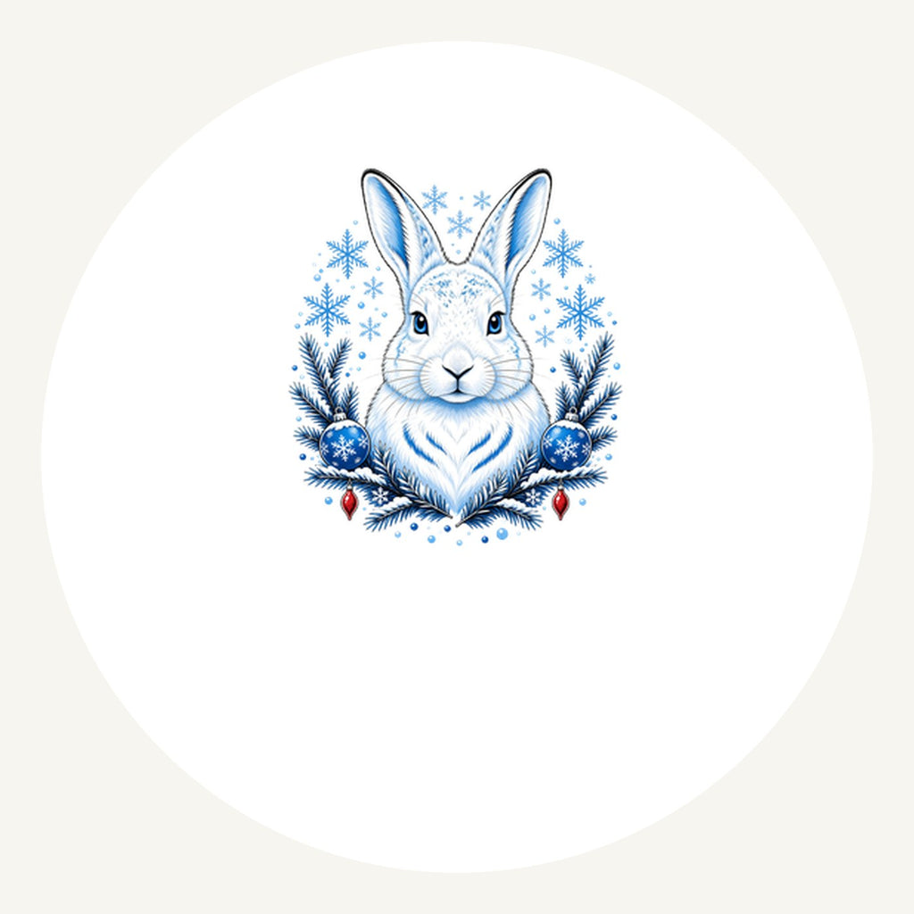 Snow Hare With Baubles Personalised Pewter Christmas Ornament