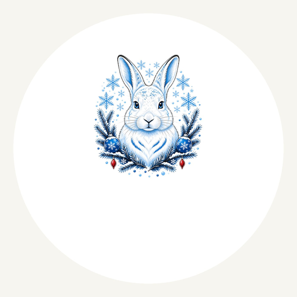 Snow Hare With Baubles Personalised Pewter Christmas Ornament