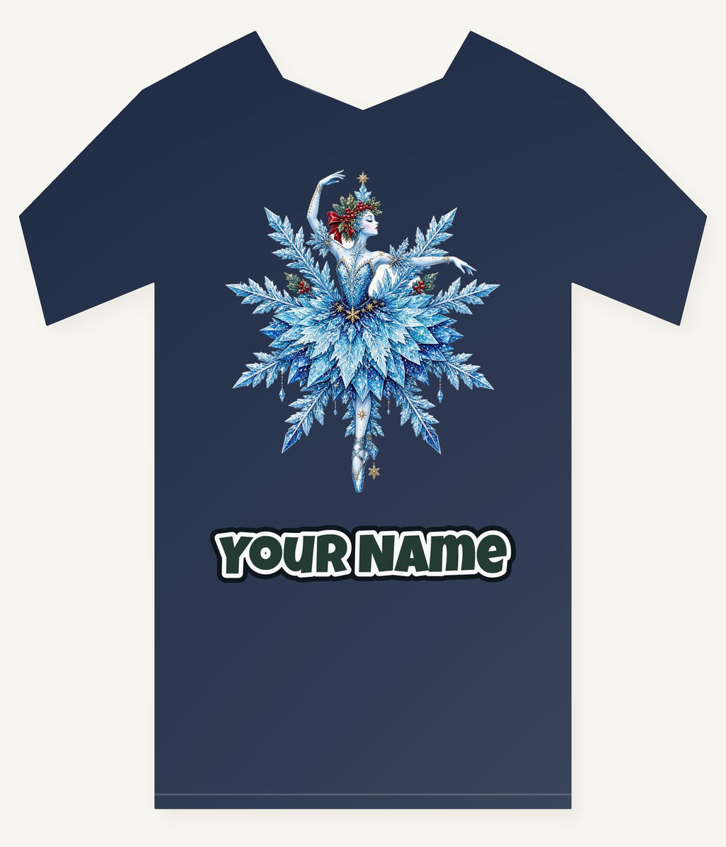 Snowflake Ballerina Personalised Kids Tee and Baby Bodysuit
