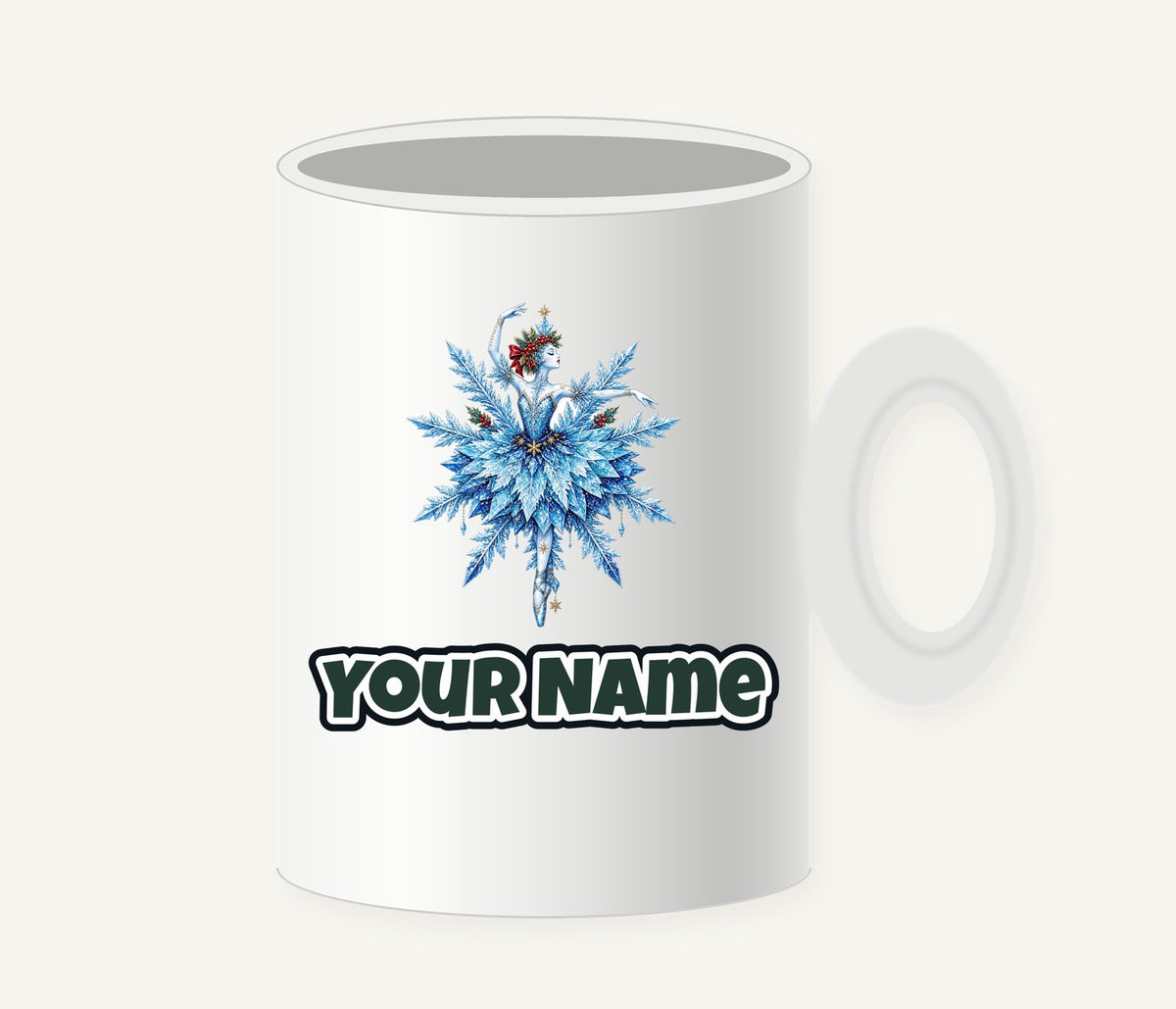 Snowflake Ballerina Personalised Christmas Mug