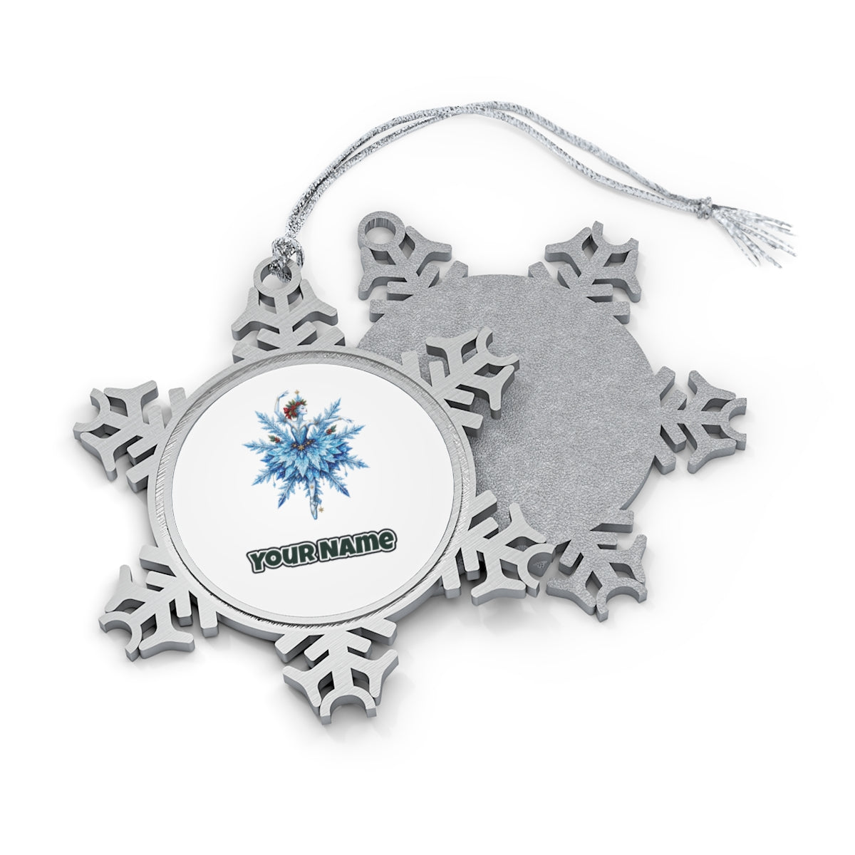 Snowflake Ballerina Personalised Pewter Christmas Ornament