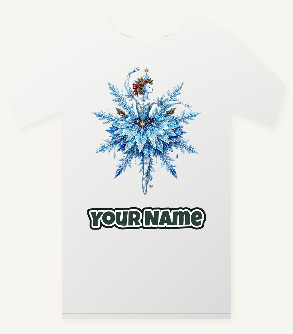 Snowflake Ballerina Personalised Christmas T-Shirt and Hoodie