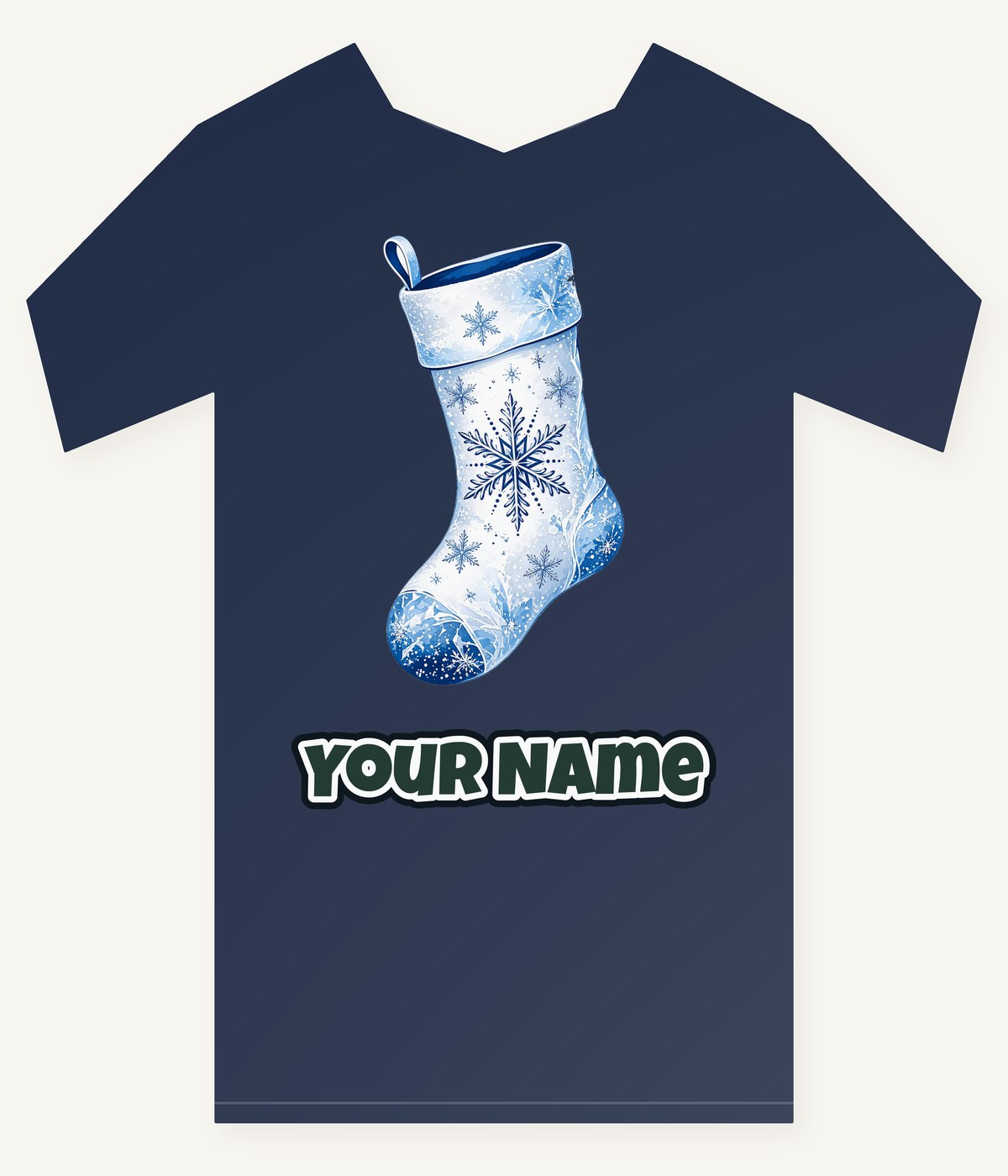 Snowflake Stocking Personalised Kids Tee and Baby Bodysuit
