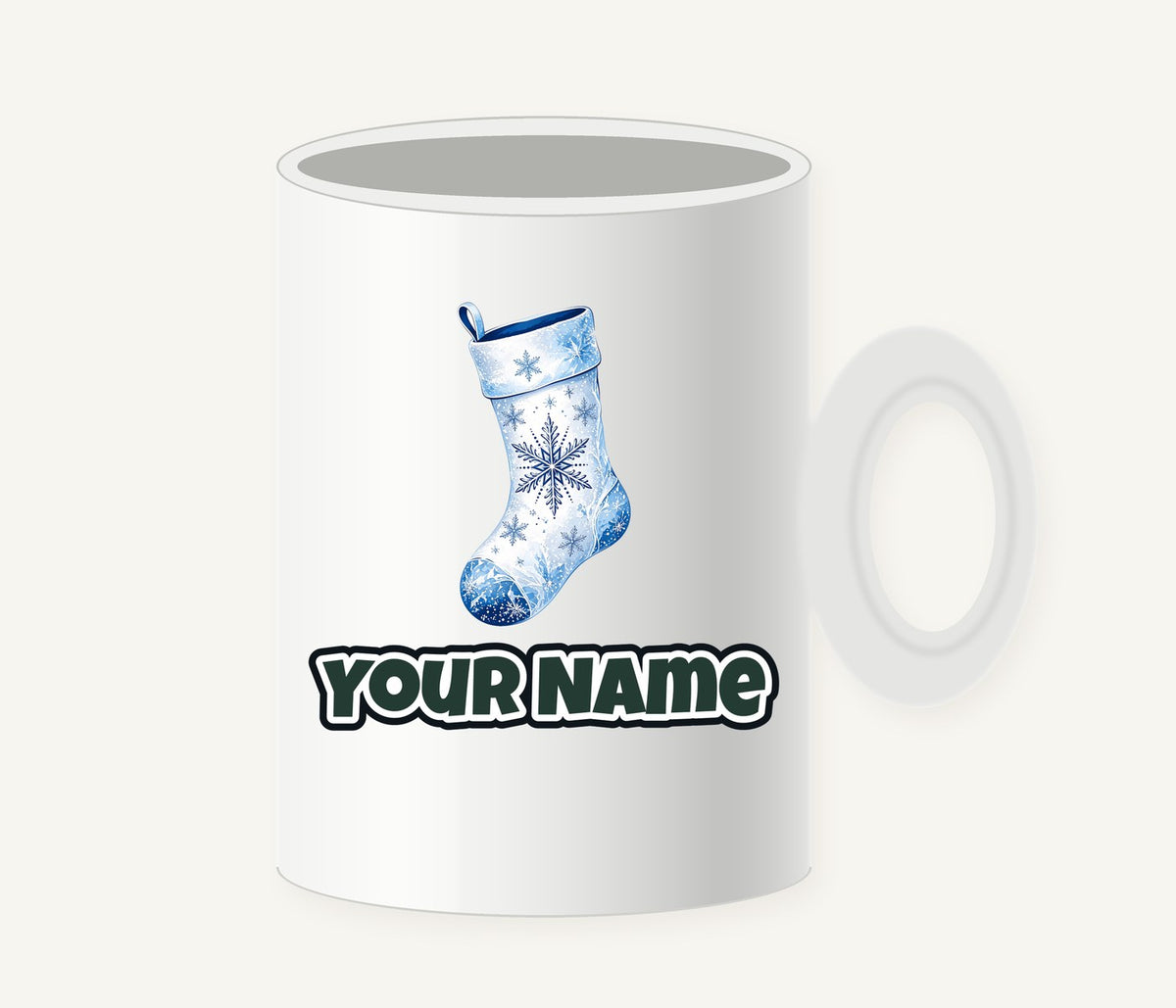 Snowflake Stocking Personalised Christmas Mug