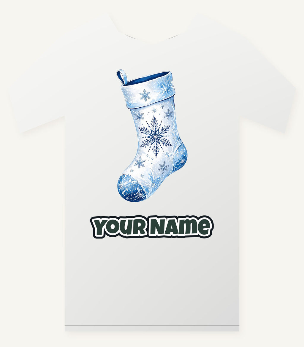 Snowflake Stocking Personalised Christmas T-Shirt and Hoodie