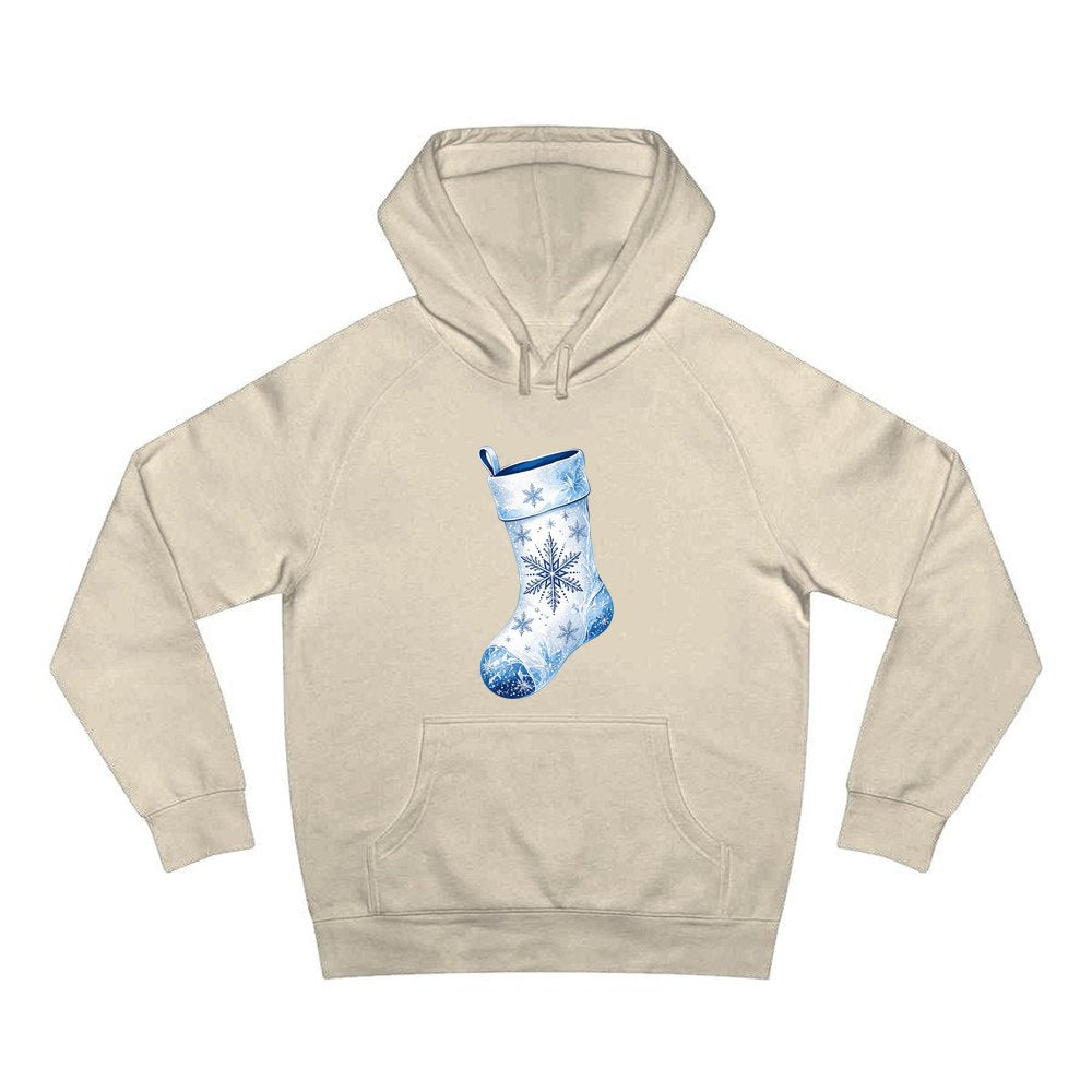 Snowflake Stocking personalised Christmas hoodie in sand