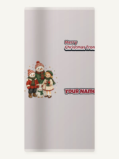 Snowman And Friends Portrait Personalised Beach Towel