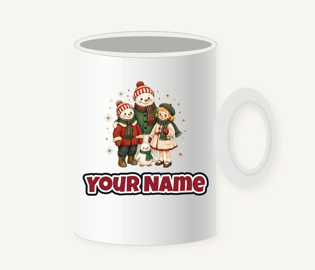 Snowman And Friends Portrait Personalised Christmas Mug