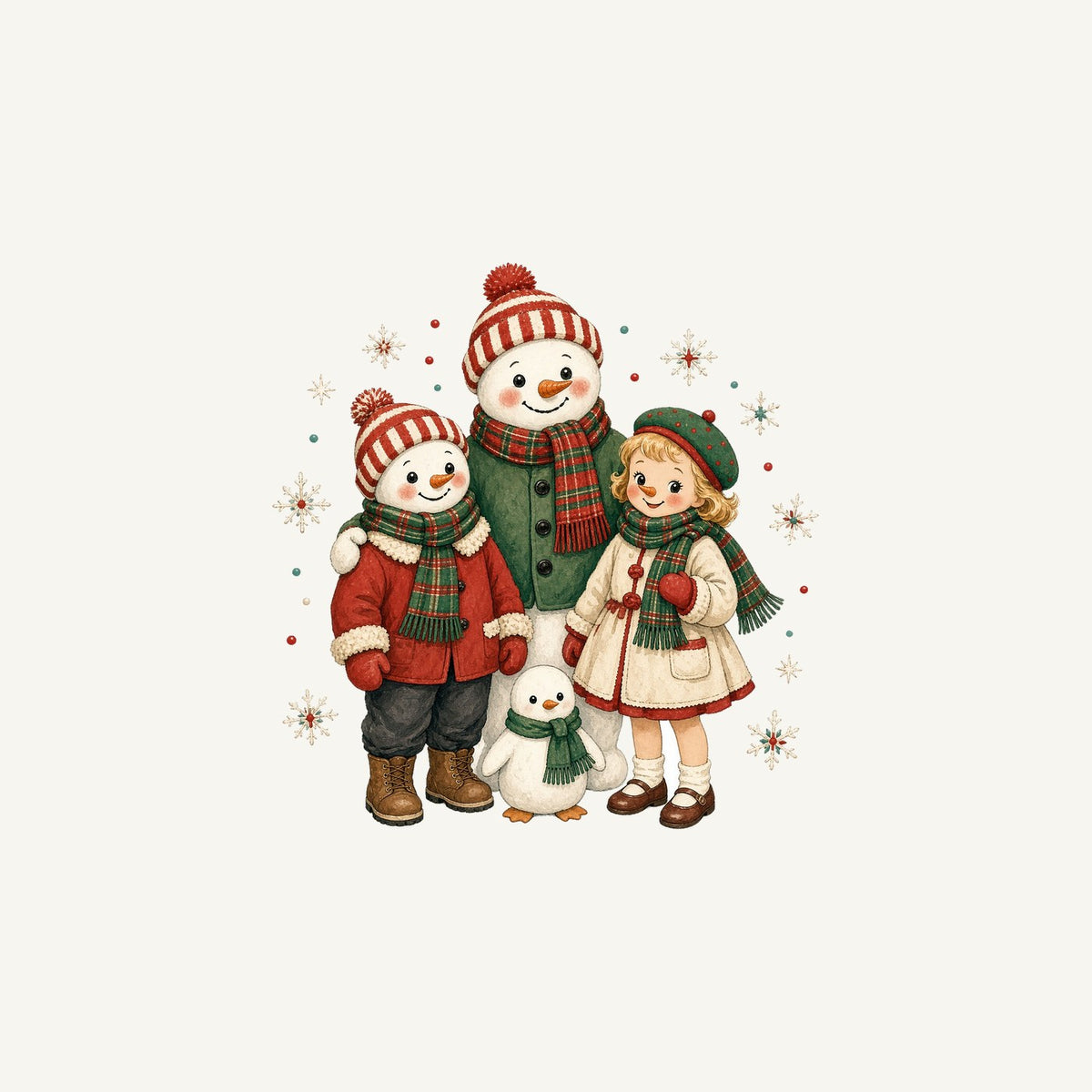 Snowman And Friends Portrait Personalised Christmas Mug