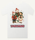 Snowman And Friends Portrait Personalised Christmas T-Shirt and Hoodie