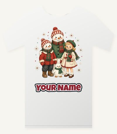 Snowman And Friends Portrait Personalised Christmas T-Shirt and Hoodie