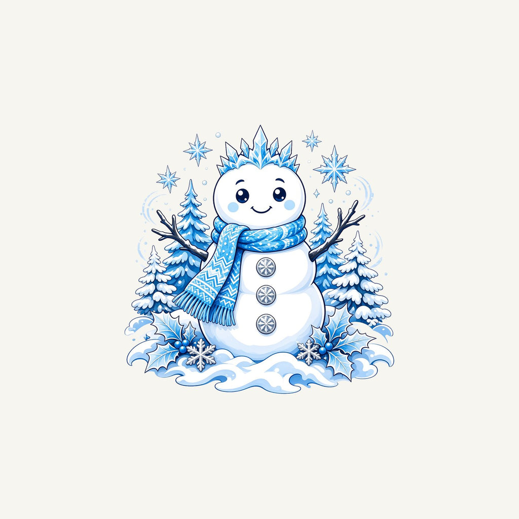 Snowman in Blue Scarf Personalised Christmas Mug