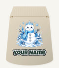 Snowman in Blue Scarf Personalised Santa Sack