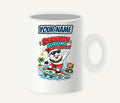 Snowman Surfing Christmas Personalised Christmas Mug